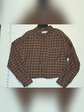 Hollister Brown Plaid Button-Down Shirt